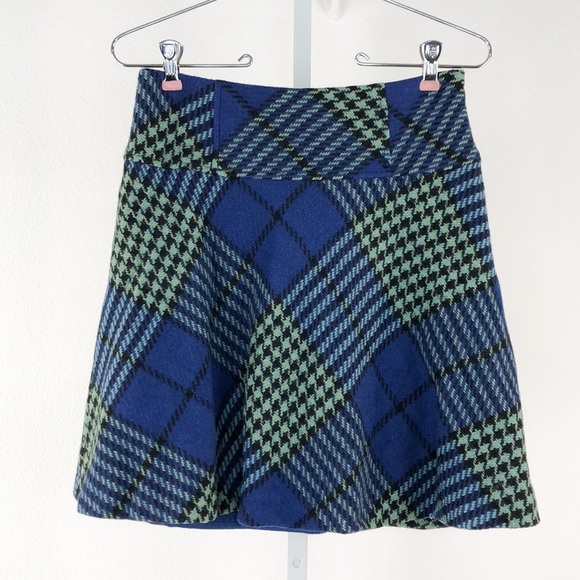 Boden Dresses & Skirts - Boden Blue & Green Plaid Wool Blend Mini Skirt